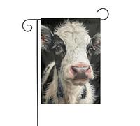 Bannière imprimée vache mignonne pour intérieur et extérieur, maison, terrasse, pelouse, jardin, toutes saisons, drapeaux double face