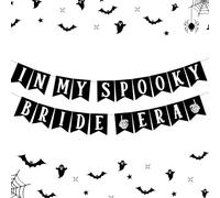 Bannière « In My Spooky Bride Era » pour Halloween, enterrement de vie de jeune fille, fête prénuptiale pour femme, future mariée, fiançailles, enterrement de vie de jeune fille, fournitures de