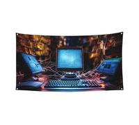 Bannière informatique et Internet - Décoration de fête - Drapeau pour fête d'anniversaire - Photographie - Bannières et panneaux - Décoration murale - Bannière - Fournitures de fête - 177,8 x 88,9 cm