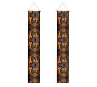 Bannière italienne de porche d'automne, bannière en polyester, utilisation intérieure et extérieure, facile à accrocher et réutilisable