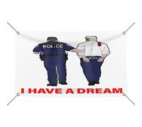 Bannière J'Ai Fait Un Rêve, Drôle De Dicton Policier Pour La Chambre Polyester Drapeau Coutures Doubles Drapeaux Pour Événements Sportifs Patio Célébrations 3X5Ft