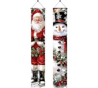 Bannière joyeuse | Grande bannière intérieure/extérieure pour les fêtes | Rideau de porte avec pendentif pour les fêtes de fin d'année | Parfait pour une fête (White, 180x30cm)