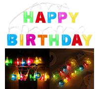 Banniere Joyeux Anniversaire Decoration LED, Fonctionne À Piles, Happy Birthday Decoration Pour L'intérieur, Noël, Anniversaire, Fête, Multicolore