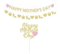 Bannière « Joyeux anniversaire maman », décoration de gâteau dorée « Grande maman », fond photo décoratif pour fête, utilisable à l’intérieur comme à l’extérieur