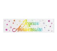 banniere joyeux anniversaire metallique multicolore - surprisez vous banm00m Multicolore G