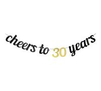 Bannière Joyeux Anniversaire Or Banderole Happy Birthday Banderole Décoration Banderole Lettre Personnalisée Guirlande Décoration Bannière de fête d'anniversaire pour Fête Party Cérémonie (30 ans)