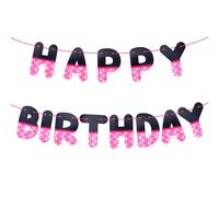 Bannière Joyeux Anniversaire, Thème Dessin Animé Décorations Fête d'Anniversaire Pancarte à Suspendre Toile Fond Accessoire Photo pour Filles Cadeaux Fête Décoration Murale