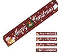 Bannière Joyeux Noël, Bannière de Noëls Extérieure 296 * 48 Cm, Grande Bannièred Joyeux Noëls Décoration pour Jardin, Cour Et Clôture A