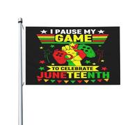 Bannière Juneteenth J'Ai Mis Mon Jeu En Pause Pour Célébrer Juneteenth Couture Double Face Flag Couleur Vive Garden Flag Pour Decor Intérieur Four Seasons 3X5Ft