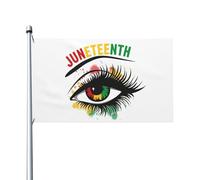 Bannière Juneteenth, Mois De L'Histoire Des Noirs : Les Yeux Des Femmes Couleur Vive Drapeau Décoration Drapeaux Pour L'Extérieur Événements Sportifs Intérieur 3X5Ft