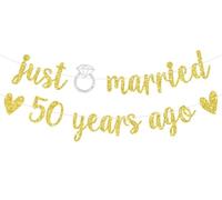 Bannière « Just Married 50 Years Ago » avec inscription « Happy 50th Anniversary », « We Still Do 50 Years », décorations de fête pour 50e anniversaire de mariage