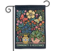 Bannière La communauté est résistance Fleur Drapeau De Jardin Balcon | 30x45cm Drapeau Supérieure extérieur drapeaux pour Patio Jardin fête