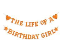 Bannière La Vie d'Une Fêtarde, Paillettes Dorées Bannière d'Anniversaire de Meneuse de Revue pour une Fête sur le Thème des Meneuses Revue Décoration