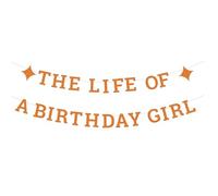 Bannière La Vie d'Une Fille d'Anniversaire, Guirlande à Paillettes Pré-Accrochée Décoration de Fête sur le Thème des Danseuses de Cabaret