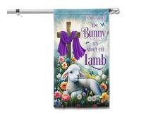 Bannière L'Agneau De Pâques Américain : Ce N'Est Pas Le Lapin Qui Est À Propos De L'Agneau 2 Œillets Drapeau Double Face Portable Drapeau Grand Pour Carnaval Élection Parade 90X150Cm