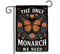 Bannière Le seul monarque dont nous avons besoin Jardin 30x45cm | Drapeau De Jardin résistant pelouse drapeaux pour Arredamento Porche Toutes les saisons