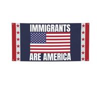 Bannière « Les immigrants sont l'Amérique » 4 x 6 » Nous sommes tous des immigrants ; bannière avec 4 trous métalliques
