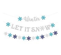 Bannière « Let It Snow » - Décoration murale de cheminée, de mariage, de Noël, de fête