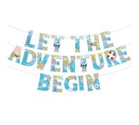 Bannière « Let the Adventure Begin » - Carte du monde imprimée Bon Voyage/Adventure Awaits Décorations sur le thème du voyage pour la retraite, l'obtention d'un diplôme, les adieux, les voyages,