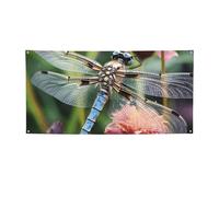 Bannière libellule et fleurs - Décoration de fête - Drapeau pour fête d'anniversaire - Photographie - Bannières et panneaux - Décoration murale - Bannière - Fournitures de fête - 180 x 119 cm - Taille