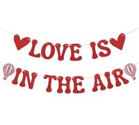Bannière « Love is in the Air » - Be My Valentine Decor Happy Valentines Day pour fête de Saint-Valentin, mariage, fête prénatale, décoration d'intérieur, rouge pailleté