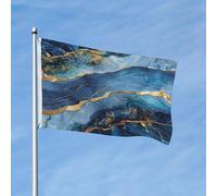 Bannière Marbre Bleu Œillets En Laiton Dans Drapeau Pirate Couleur Vive Drapeaux Pour L'Extérieur Saisonnière Decor 3X5Ft