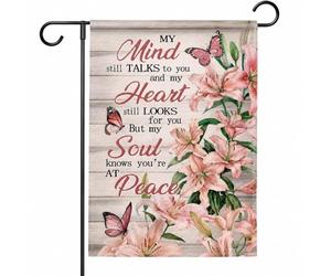 Bannière Mémorial Mon esprit te parle encore Âme extérieur drapeaux | intérieure 30x45cm pelouse drapeaux Durable Drapeau De Jardin pour Chambre à Coucher fête Jardin
