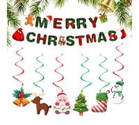 Bannière Merry Christmas pour intérieur - Ensemble de décorations de plafond de Noël, ensemble de décorations de plafond pour intérieur et extérieur