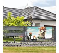 Bannière mexicaine lama cactus réutilisable résistante aux intempéries - Grande bannière de fête avec corde de suspension pour Nouvel An, mariage, anniversaire, cour - 89 x 180 cm