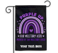 Bannière Mois du violet militaire Jardin 30x45cm | Drapeau Supérieure Drapeau De Jardin pour Patio Toutes les saisons Balcon