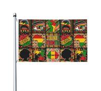 Bannière Mois Noir De Juneteenth, Baiser Sur Les Lèvres, Tournesol Double Face Drapeau Œillets Métalliques Drapeau Pirate Pour Patio Decor Jardin 3X5Ft