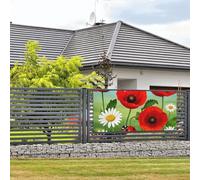 Bannière murale à suspendre avec corde de suspension 61 x 119 cm Motif coccinelle et marguerite Pour intérieur ou extérieur Nouvel An, remise de diplôme, mariage, fête d'anniversaire