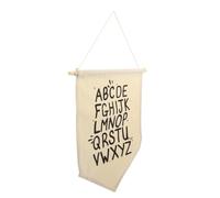 Bannière Murale Alphabet en Toile pour Chambre D’garçon et Filles, Beige | Décoration Suspendue pour Bébé, Corde Incluse, Lavable en Machine, Facile à Nettoyer, Beige