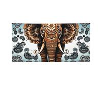 Bannière murale créative à suspendre - Motif éléphant - Grande bannière de fête - Toile de fond pour Nouvel An, remise de diplôme, mariage, fête d'anniversaire, photographie - Taille M