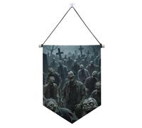 Bannière murale d'Halloween zombies avec tige télescopique pour porte d'entrée, décorations de fête pour festival et jour spécial