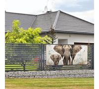 Bannière murale éléphant sur bois avec corde de suspension 89 x 180 cm pour intérieur ou extérieur Nouvel An, remise de diplôme, mariage, fête d'anniversaire