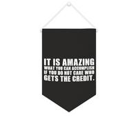 Bannière murale inspirante en toile avec inscription « It Is Amazing What You Can Accomplish If You Do Not Care Who Gets The Credit » - Décoration murale pour salon, chambre à coucher, bureau