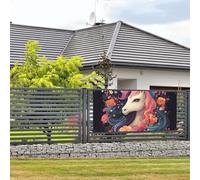 Bannière murale licorne avec fleurs de dessin animé avec corde de suspension 61 x 119 cm pour intérieur ou extérieur Nouvel An, remise de diplôme, mariage, fête d'anniversaire