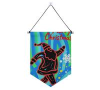 Bannière murale « Merry Christmas Santa Claus » avec tige télescopique - Décoration d'extérieur pour bureau, école, salle de classe, dortoir, maison suministros para fiesta de a?o nuevo