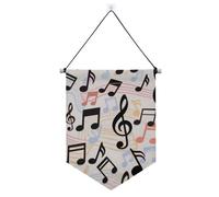 Bannière murale moderne avec symbole de musique de dessin animé avec barre télescopique, décorations de fête en plein air pour bureau, école, salle de classe, dortoir, maison