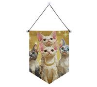 Bannière murale réaliste avec motif de chats Devon Rex avec barre télescopique, drapeaux et décorations pour porte, murs, fenêtres, jardins, cour