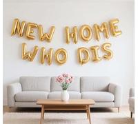 Bannière « New Home Who Dis », « Welcome New Home », décoration amusante pour pendaison de crémaillère, nouveau chapitre de famille, réunion de famille, décoration de déménagement