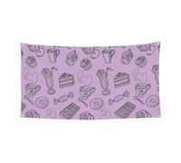 Bannière noire avec impression thé de l'après-midi pour Halloween, Noël, décoration d'intérieur et d'extérieur à suspendre pour une utilisation répétée