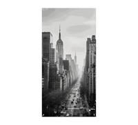 Bannière noire et blanche de 90 x 180 cm pour porte de New York - Bannières de fête saisonnières - Décoration verticale à suspendre pour porche, entrée, jardin