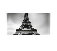 Bannière noire imprimée Tour Eiffel de Paris pour entreprise, événement, anniversaire, décoration de fête, intérieur ou extérieur
