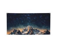 Bannière Nuit étoilée Les Montagnes Décoration de fête Drapeau Anniversaire Photographie Fond Bannières et Signes Décoration Murale Bannière Fournitures de Fête Favors 180 x 119 cm Petite