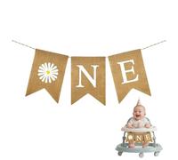 Bannière ONE avec Marguerite en Jute,Garçon Fille,Fête Prénatale,pour Chaise Haute de Bébé,Décoration 1er Anniversaire
