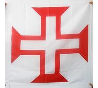 Bannière Ordre Militaire Du Christ, Ordre Des Templiers, Portugal 2 Œillets Drapeau Double Face Imperméable Drapeau Grand Pour Défilés Jardin Balcon 90X150Cm