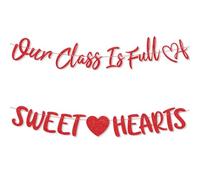 Bannière Our Class is Full of Sweethearts, Pré-Enfilée Décoration de Salle de Classe pour la Saint-Valentin Décoration Saint Valentin pour Enfants Étudiants Classe École