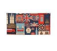 Bannière personnalisée avec œillets - Symboles de l'Angleterre - Bannière personnalisée avec œillets - Toile de fond pour anniversaire de mariage - Petit format